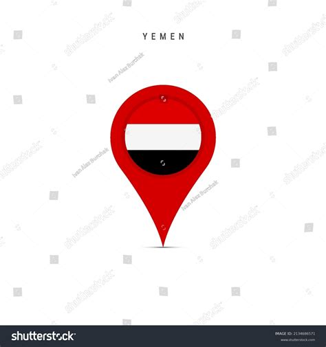 Teardrop Map Marker Flag Yemen Yemeni Stock Vector Royalty Free