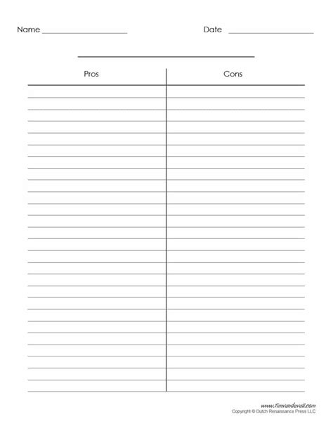 30 Printable T Chart Templates And Examples Template Archive In Blank Table Of Contents Template