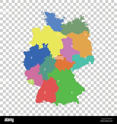 Deutschland Karte mit den Bundesländern Flache Vektor Stock