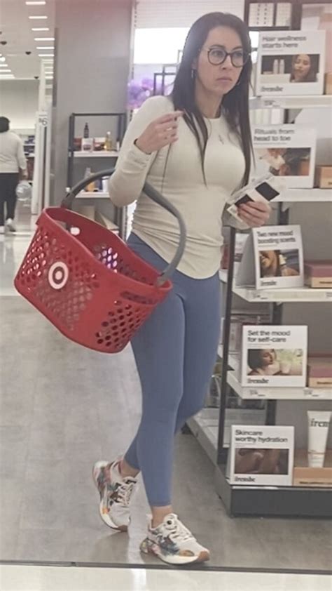 Sexy Milf With Glasses At Target OC Spandex Leggings Yoga Pants