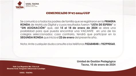 Comunicado N Ugp Noticias Unidad De Gesti N Educativa Local