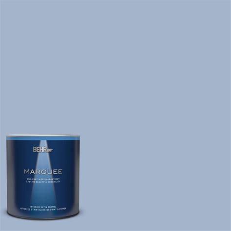 Behr Marquee 1 Qt Ppu15 14 Ballroom Blue One Coat Hide Satin Enamel