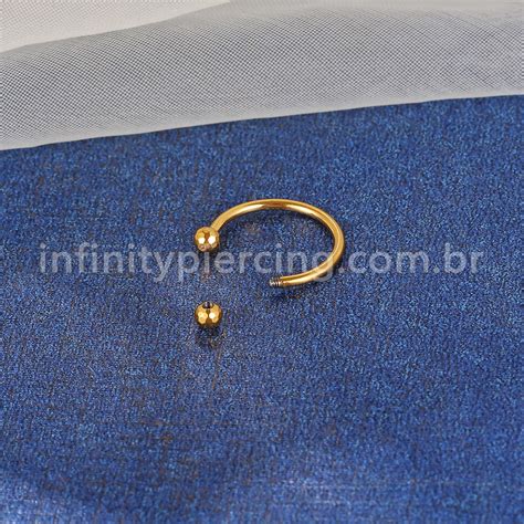 Piercing Ferradura Tit Nio Lapidada Rosca Externa Infinity Piercing