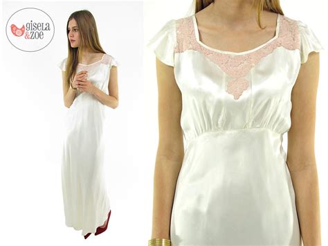 Vintage S Silky Satin Lingerie S Maxi Slip Dress Satin Etsy