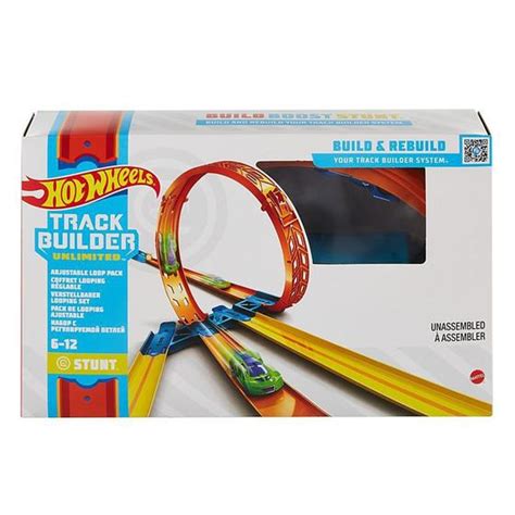 Pista Conjunto de Looping Ajustável Carrinho Stunt Track Builder Unlimited Hot Wheels