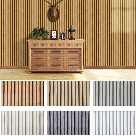 MODERN WOODEN SLAT Panelling Wallpaper 3D Wood Panel Faux Effect