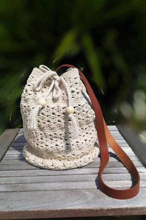 Sac Seau Sac Bandouli Re En Coton Esprit Boh Me Au Crochet Fait Main