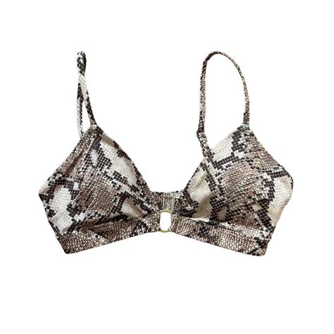 Stunning Snake Patterned Bikini Top Depop