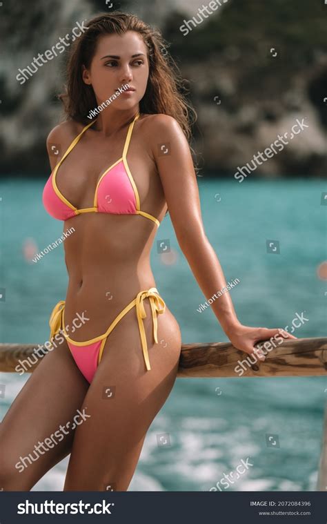Fitness Model Posing Pink Mini Bikini Stock Photo Shutterstock