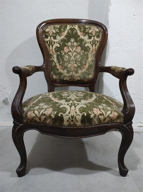 Fauteuil 1 Lodewijk XVI Stijl Fluweel Hout Eind Catawiki