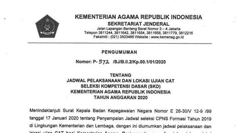 Cara Cek Tempat Tes Cpns Kemenag 2020 RUMAH PENDIDIK