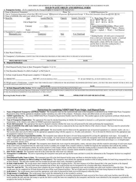 Comprehensive Instructions for Completing the New Jersey Department of ...