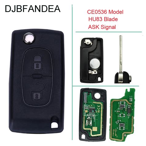 DJBFANDEA 2 Buttons Remote Folding Car Key For Peugeot 307 3008 308 408