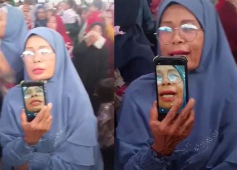 Viral Emak Emak Asyik Videokan Diri Sendiri Saat Ikut Acara Pengajian