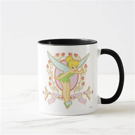 Tinker Bell Floral Frame Disney Mug Zazzle Disney Mugs Mugs