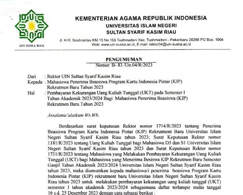 Pembayaran Kekurangan Ukt Pada Semester Tahun Akademik Bagi