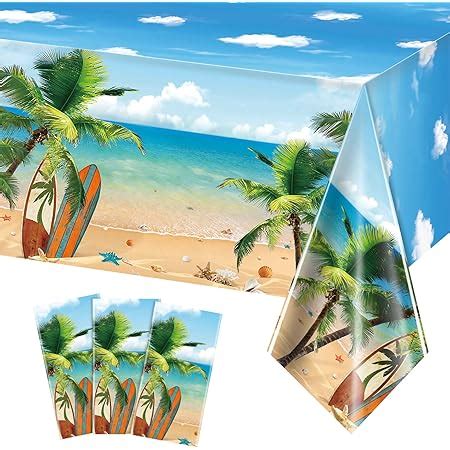 Amazon Summer Beach Tablecloths Plastic Hawaiian Party Table Cover