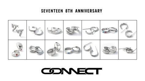 SEVENTEEN 8th Anniversary Merch CONNECT Earrings Extra Secured