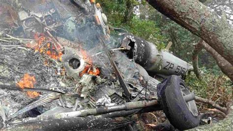 Photos See How Cds Vipin Rawat S Helicopter Got Burnt To Ashes After