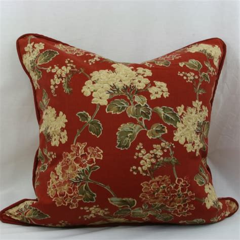 Burgundy floral decorative throw pillow with by JoyWorkshoppe