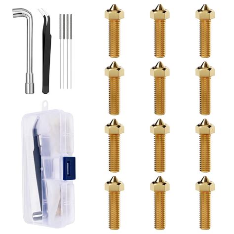 Aladrs Mm Brass Nozzles Pcs D Printer Mm Filament Hot End Nozzles For Anycubic Kobra