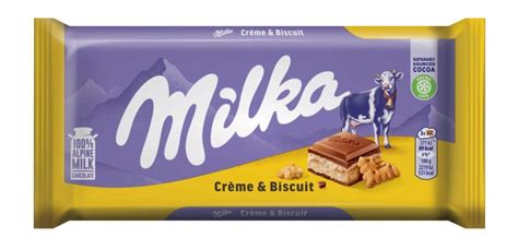 Milka Cream And Biscuit Chocolate Bar 100g Mcr Snack Distro