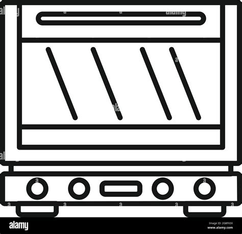 Defrost Oven Icon Outline Vector Electric Convection Stove Grill Gas