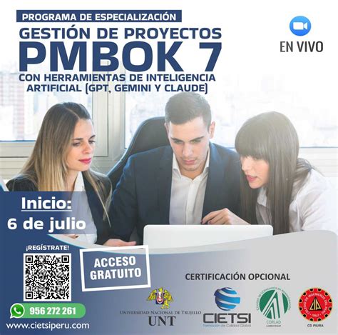 PROGRAMA DE ESPECIALIZACIÓN EN GESTIÓN DE PROYECTOS PMBOK 7 CON