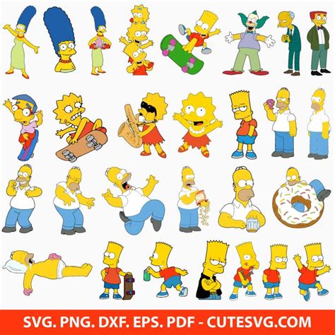 The Simpsons Svg Huge Bundle Simpsons Clipart Bundle The Simpsons