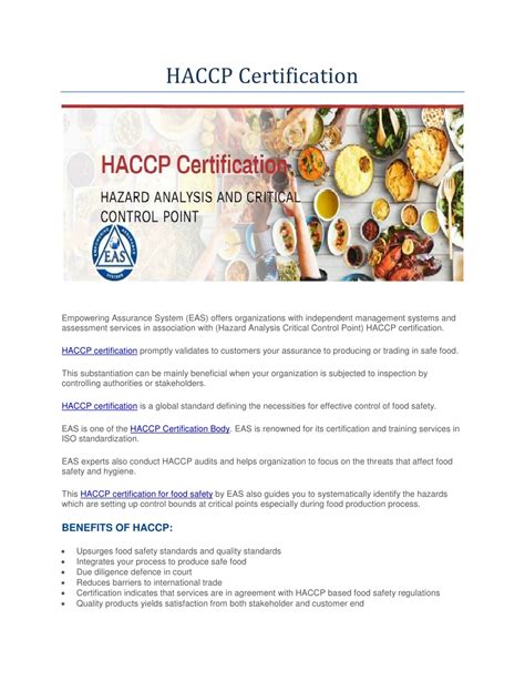 Ppt Haccp Certification Haccp Certification For Food Safety Haccp