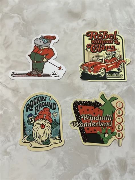 New Dutch Bros Christmas Stickers 2023 New Mix Lot Dutchbros Stickers