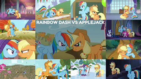 Rainbow Dash VS Applejack by Quoterific on DeviantArt