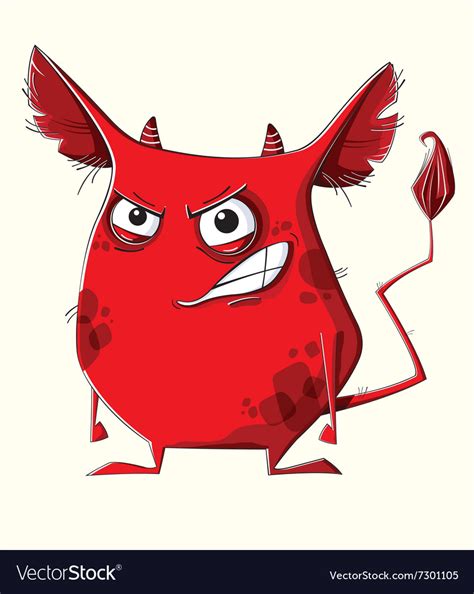 Anger red monster Royalty Free Vector Image - VectorStock