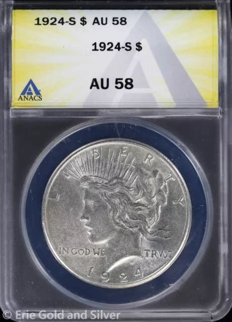 1924 S 1 PEACE Silver Dollar ANACS AU 58 190 99 PicClick UK