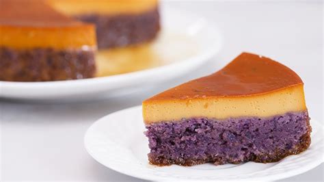 Watch How To Make An Ube Leche Flan Cake