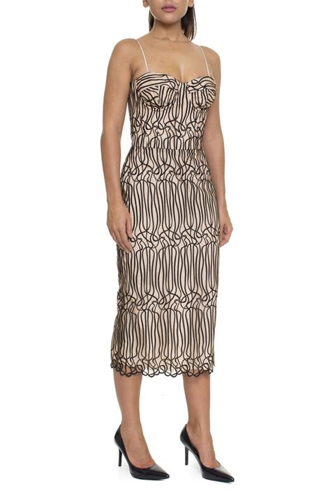 Dress Go Vestido Midi Busto Estruturado Nude Aplicac O Preta Dg Aluguel De Vestidos