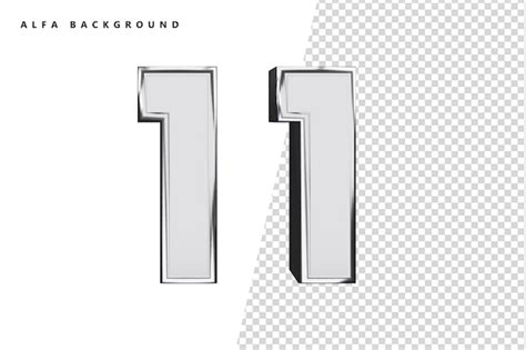 11 Número De Plata Con Renderizado 3d Archivo Psd Premium