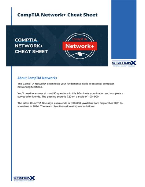 CompTIA Network Cheat Sheet