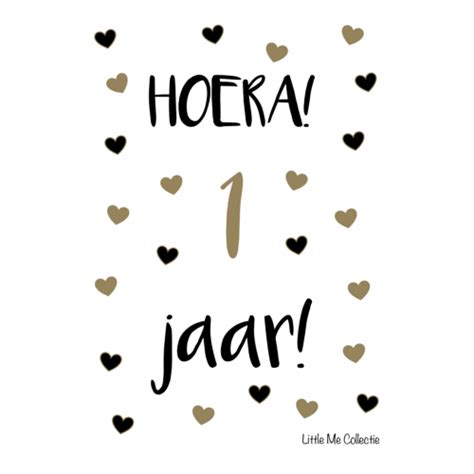 Wenskaart Hoera 1 Jaar Bandg
