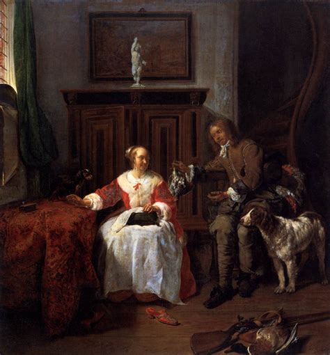 Museum Art Reproductions The Hunter S Gift By Gabriel Metsu