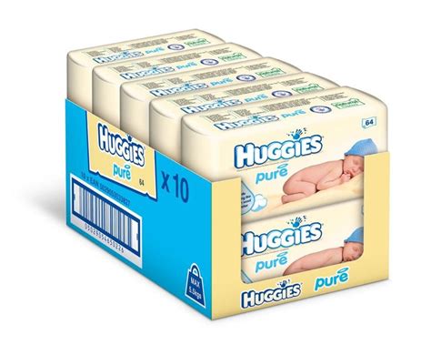 Huggies Pure Baby Wipes Pack Of 10 10 X 56 Packs Total 560 Wipes