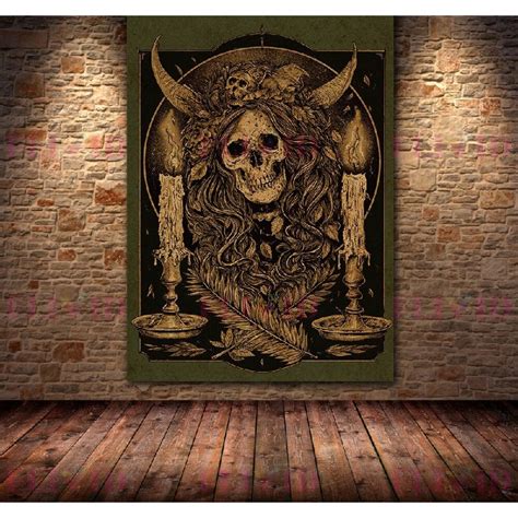 Poster T Te De Mort Cr Ne Et Symboles Pa Ens Religieux Myst Rieux