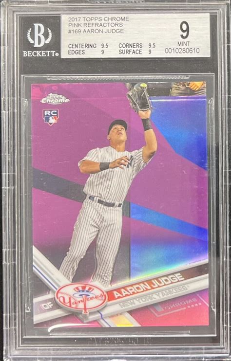 2017 Topps Chrome Pink Refractor 169 Aaron Judge RC For Sale