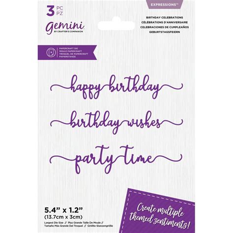 Gemini Expressions Die Birthday Celebrations Scrapbook Superstore