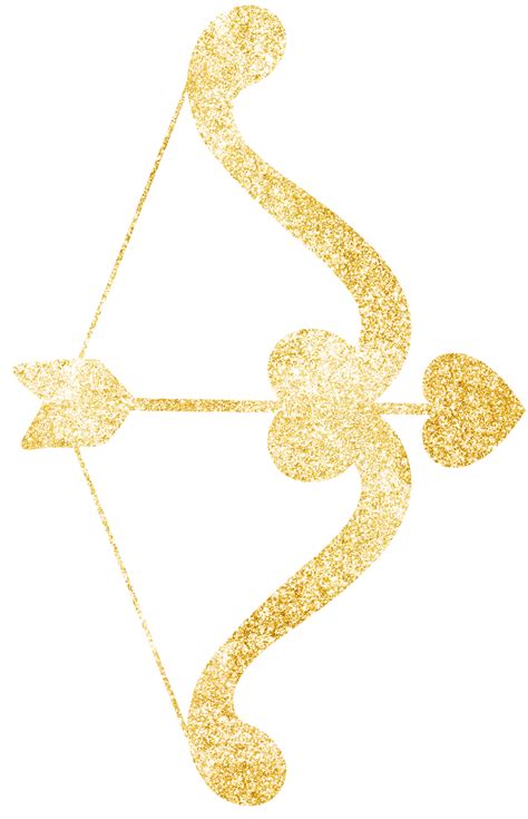 Happy Valentine Day With Gold Glitter Bow And Arrow 34870031 Png