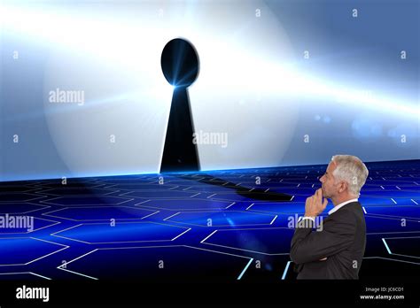 Composite Image Of Thoughtful Mature Businessman Posing Stock Photo Alamy
