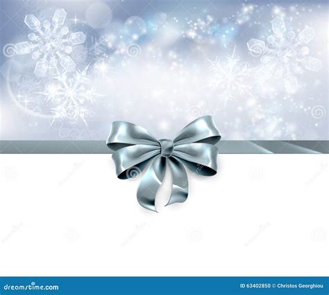 Bow And Snowflakes Christmas Background Stock Vector Illustration Of