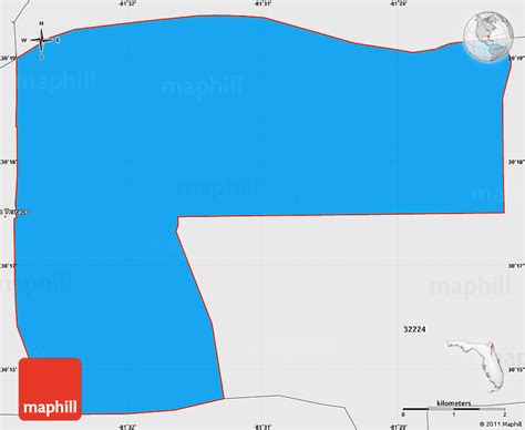 Political Simple Map Of Zip Code 32246 Single Color Outside Borders