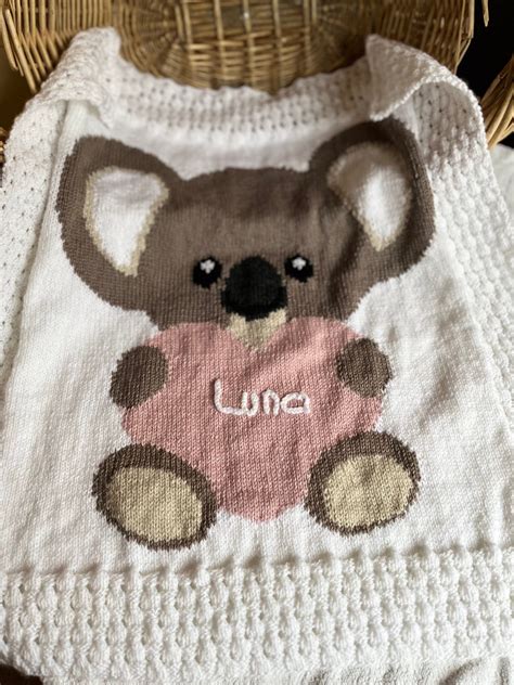 Koala Baby Blanket Knitting Pattern Including Chart And Full Etsy