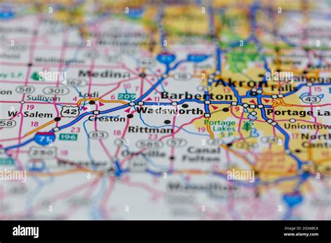 map  wadsworth ohio  res stock photography  images alamy